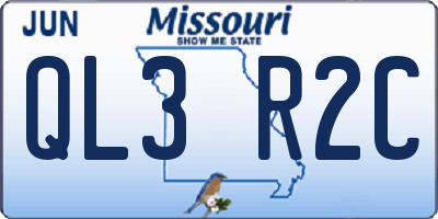 MO license plate QL3R2C