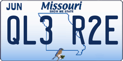 MO license plate QL3R2E