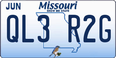 MO license plate QL3R2G