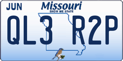 MO license plate QL3R2P