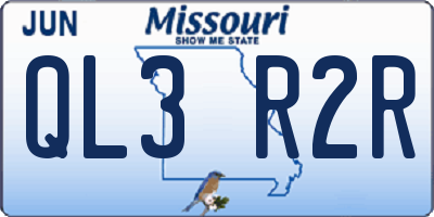 MO license plate QL3R2R