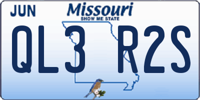 MO license plate QL3R2S