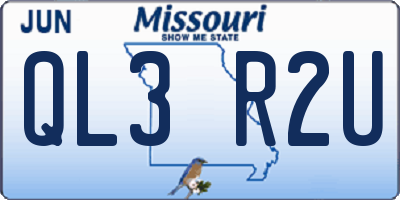 MO license plate QL3R2U