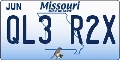 MO license plate QL3R2X