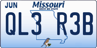 MO license plate QL3R3B