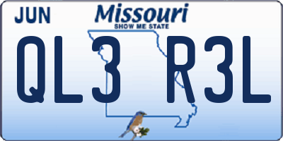 MO license plate QL3R3L