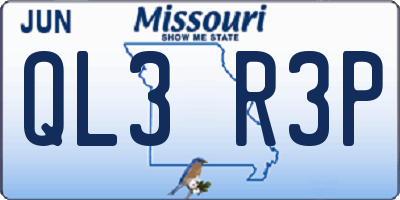 MO license plate QL3R3P