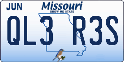 MO license plate QL3R3S