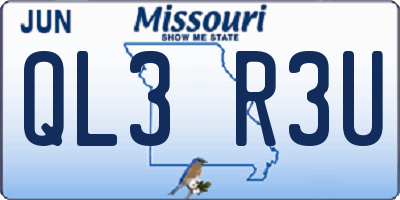 MO license plate QL3R3U