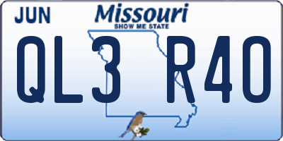 MO license plate QL3R4O