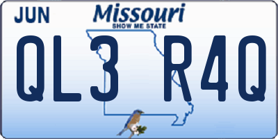 MO license plate QL3R4Q