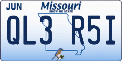 MO license plate QL3R5I