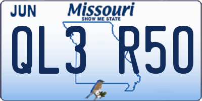 MO license plate QL3R5O