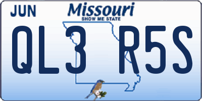 MO license plate QL3R5S