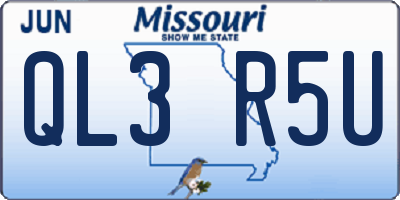 MO license plate QL3R5U