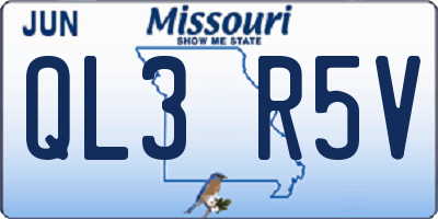 MO license plate QL3R5V