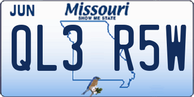 MO license plate QL3R5W