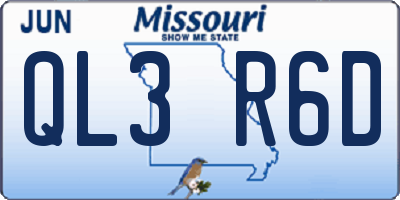 MO license plate QL3R6D