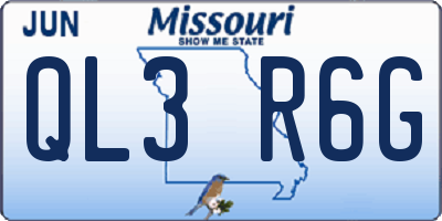 MO license plate QL3R6G