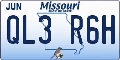 MO license plate QL3R6H