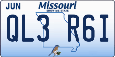 MO license plate QL3R6I