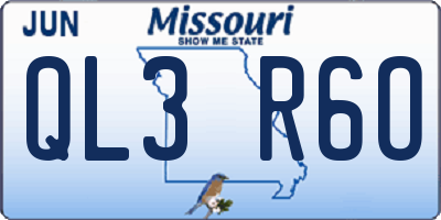 MO license plate QL3R6O