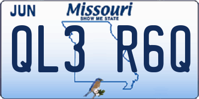 MO license plate QL3R6Q
