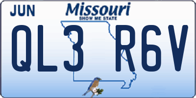MO license plate QL3R6V