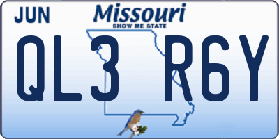 MO license plate QL3R6Y