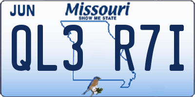 MO license plate QL3R7I