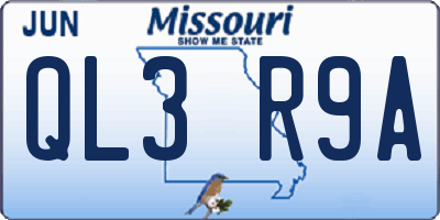 MO license plate QL3R9A