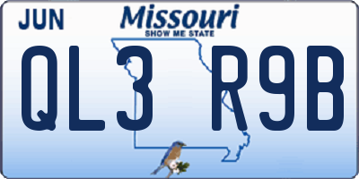 MO license plate QL3R9B