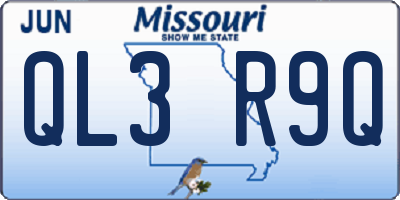 MO license plate QL3R9Q