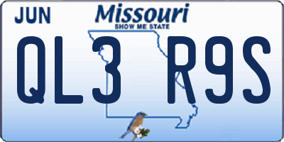MO license plate QL3R9S