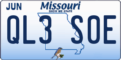 MO license plate QL3S0E