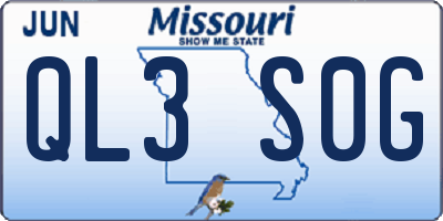 MO license plate QL3S0G