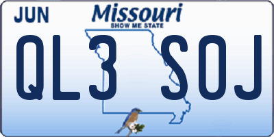 MO license plate QL3S0J