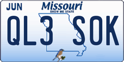 MO license plate QL3S0K