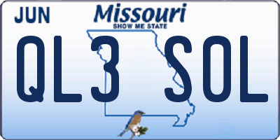MO license plate QL3S0L