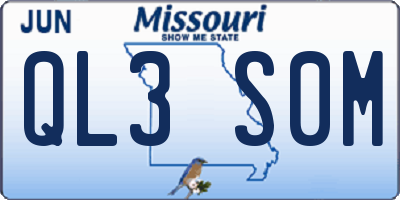 MO license plate QL3S0M