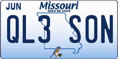 MO license plate QL3S0N