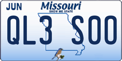 MO license plate QL3S0O