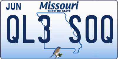 MO license plate QL3S0Q