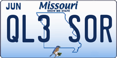 MO license plate QL3S0R