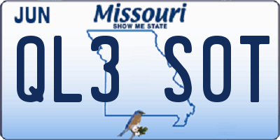 MO license plate QL3S0T