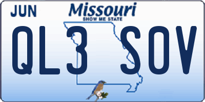 MO license plate QL3S0V