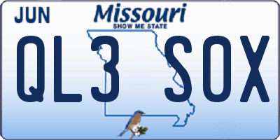 MO license plate QL3S0X