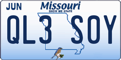 MO license plate QL3S0Y