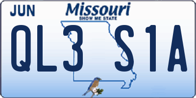 MO license plate QL3S1A