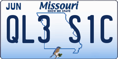 MO license plate QL3S1C
